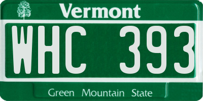 VT license plate WHC393