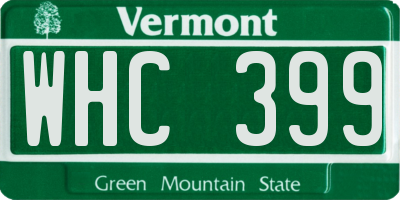 VT license plate WHC399