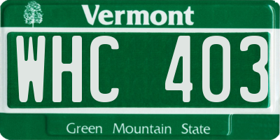 VT license plate WHC403