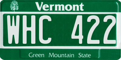 VT license plate WHC422