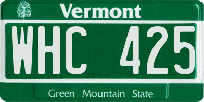 VT license plate WHC425