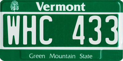 VT license plate WHC433
