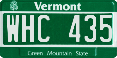 VT license plate WHC435