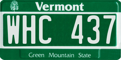 VT license plate WHC437
