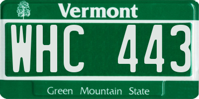 VT license plate WHC443