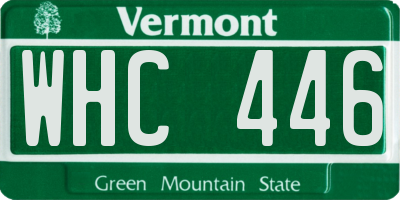 VT license plate WHC446