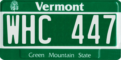 VT license plate WHC447