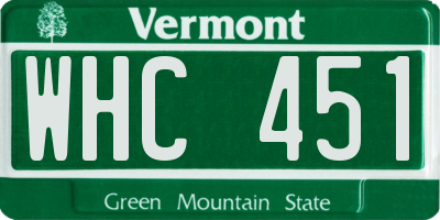 VT license plate WHC451