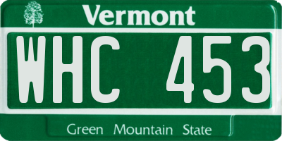 VT license plate WHC453