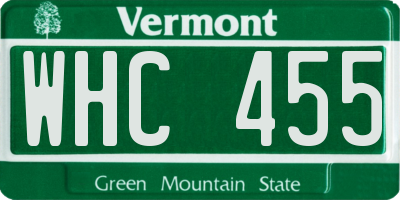 VT license plate WHC455