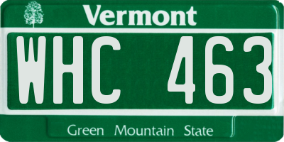 VT license plate WHC463