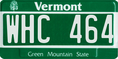 VT license plate WHC464