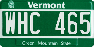 VT license plate WHC465