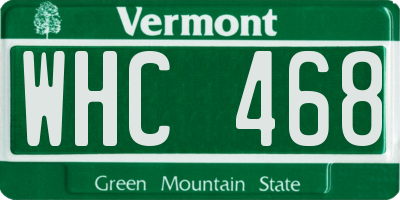 VT license plate WHC468
