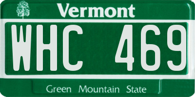 VT license plate WHC469