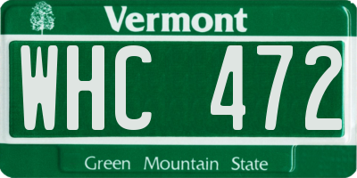 VT license plate WHC472