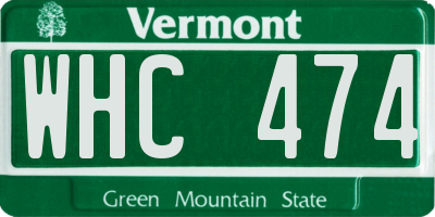 VT license plate WHC474