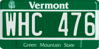 VT license plate WHC476