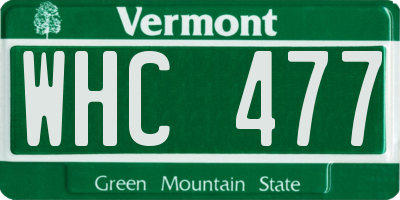VT license plate WHC477