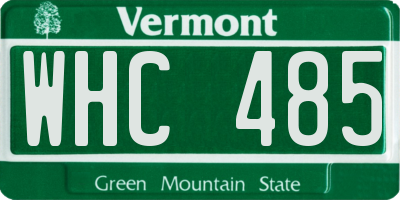 VT license plate WHC485