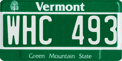 VT license plate WHC493