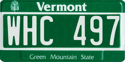 VT license plate WHC497
