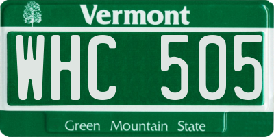 VT license plate WHC505