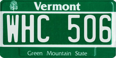 VT license plate WHC506