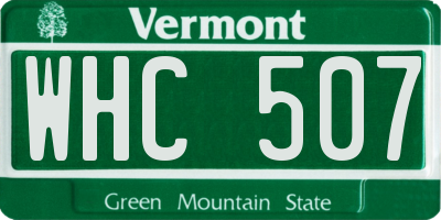VT license plate WHC507