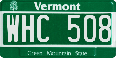 VT license plate WHC508