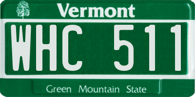 VT license plate WHC511