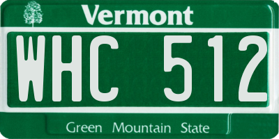 VT license plate WHC512
