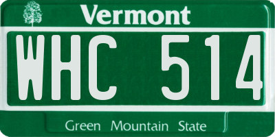 VT license plate WHC514