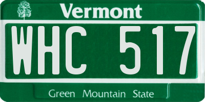 VT license plate WHC517