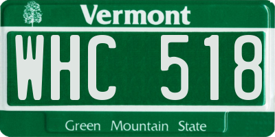 VT license plate WHC518