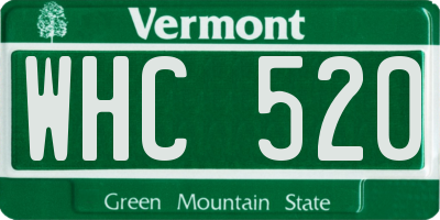 VT license plate WHC520