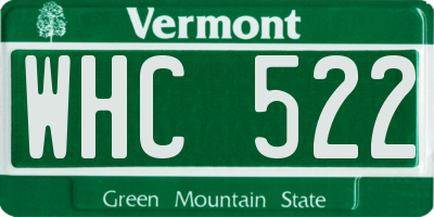 VT license plate WHC522