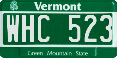 VT license plate WHC523