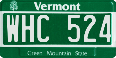 VT license plate WHC524