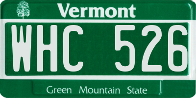 VT license plate WHC526