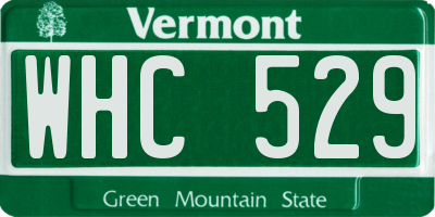 VT license plate WHC529