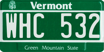 VT license plate WHC532