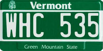 VT license plate WHC535