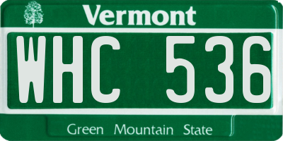 VT license plate WHC536