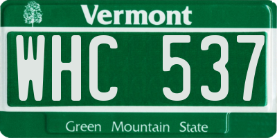 VT license plate WHC537