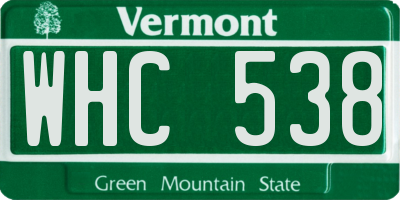 VT license plate WHC538