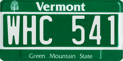 VT license plate WHC541