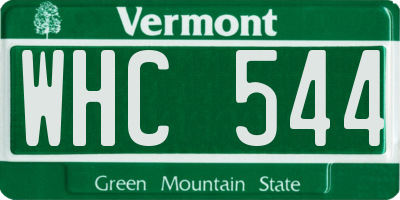 VT license plate WHC544