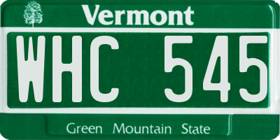 VT license plate WHC545