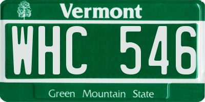 VT license plate WHC546